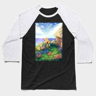 Cottagecore Bunny Garden Baseball T-Shirt